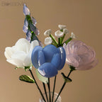 Pastel Mix Glass Bouquet – Ranunculus, Tulip, Hyacinth, White Rose & Baby's Breath