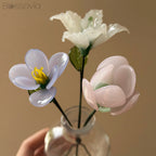 Grace Trio Glass Bouquet – Tulip, Lily & Freesia