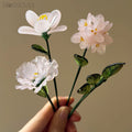 Grace Blush Glass Bouquet – Hydrangea, Freesia, Carnation & Leaf Branch