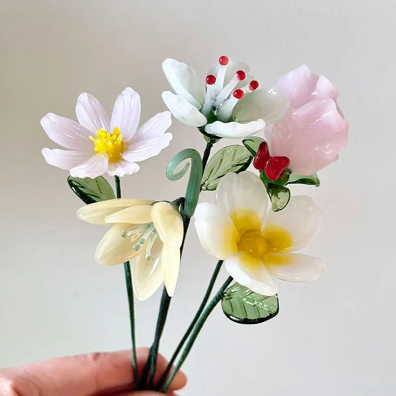 Blossovia handcrafted glass wedding bouquet replica, eternal bridal blooms for wedding keepsakes