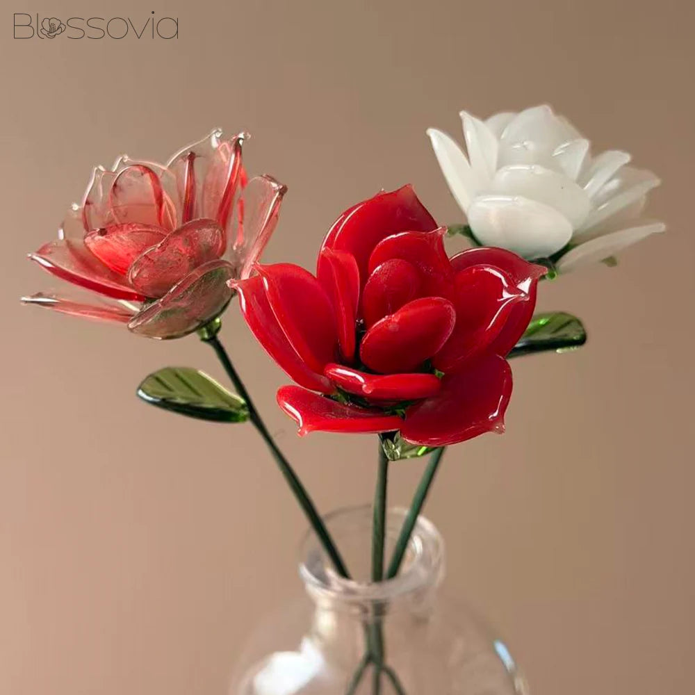 Handmade Glass Cappuccino Rose