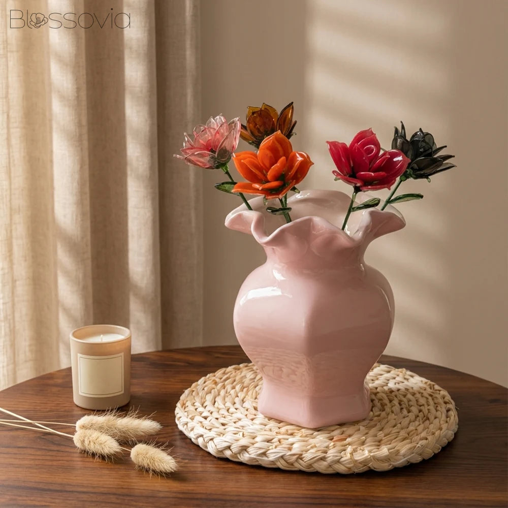 Handmade Glass Cappuccino Rose