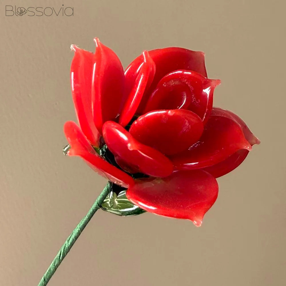 Handmade Glass Cappuccino Rose