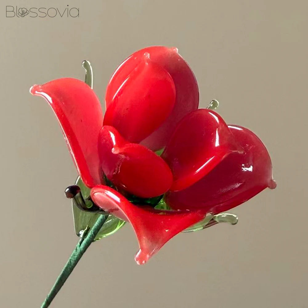 Handmade Glass Open Cup Rose