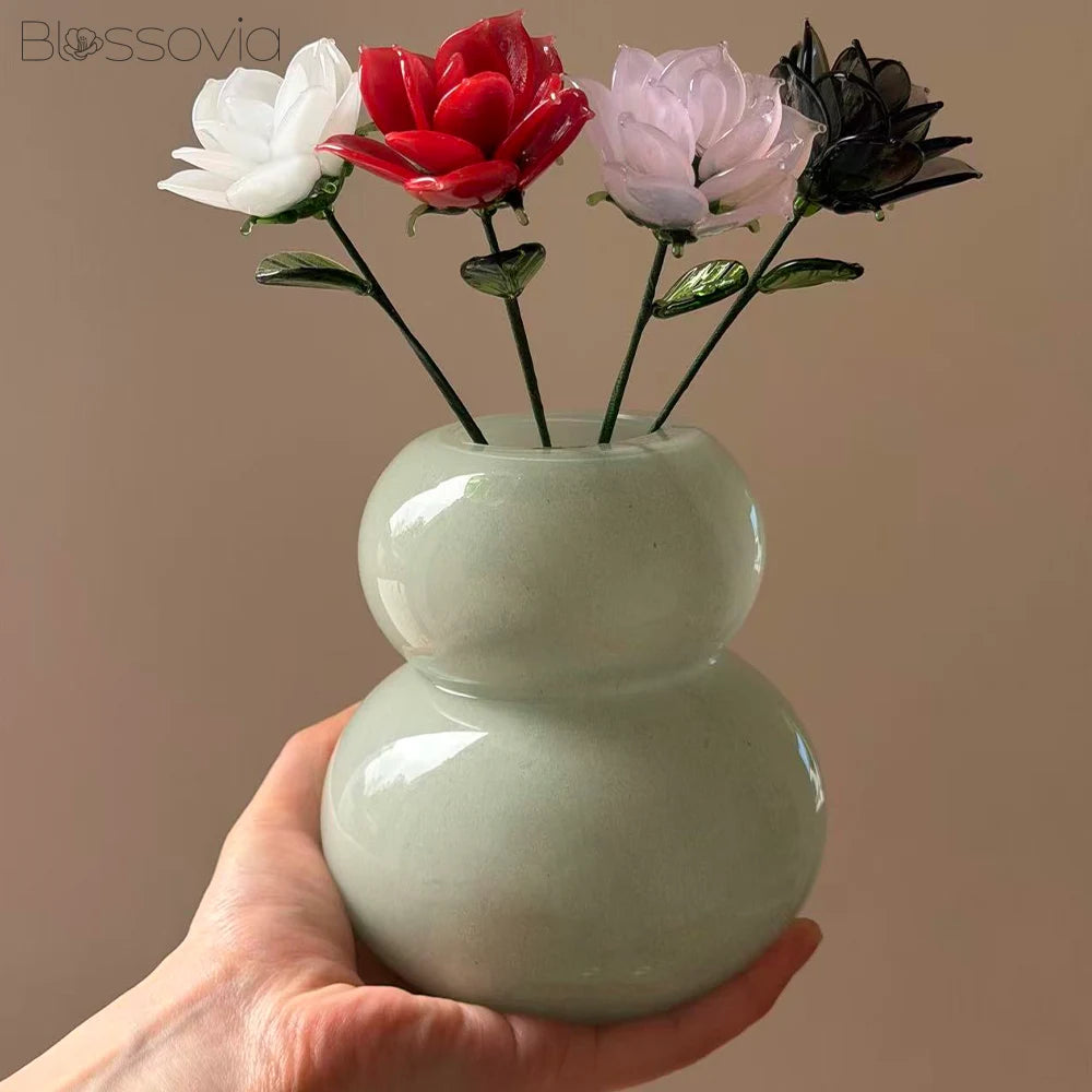 Handmade Glass Cappuccino Rose