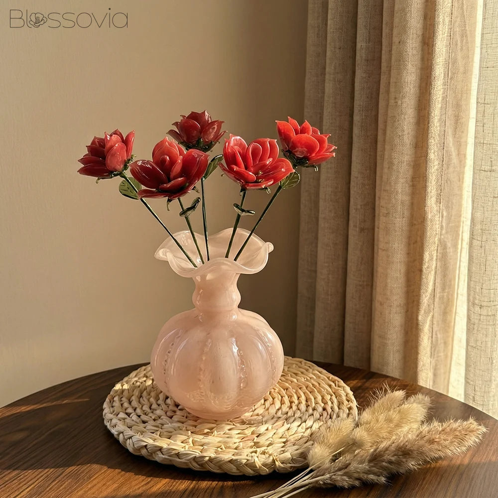 Handmade Glass Cappuccino Rose