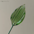 Handmade Ribbed Glass Leaf