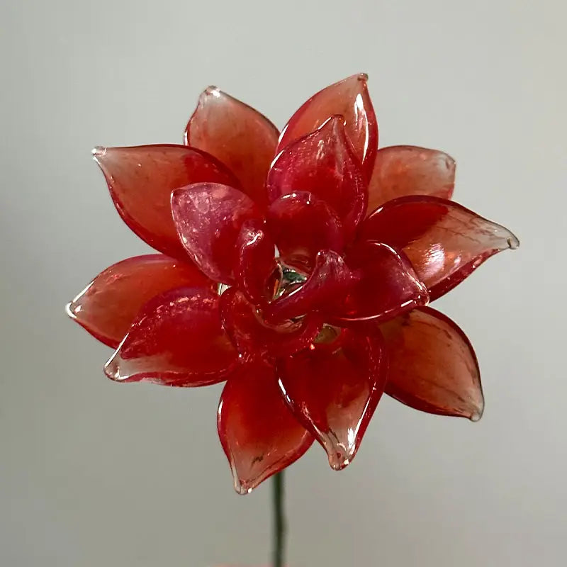 Handmade custom glass dahlia bloom, replicated from client's reference photo